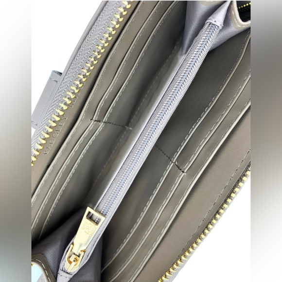 Badgley Mischka Taupe Detail Quilted Long Wallet with Wristlet - Picture 3 of 5